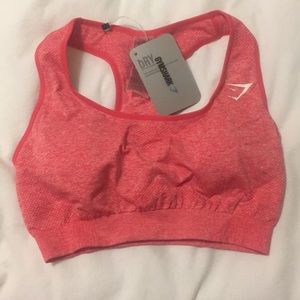NWT GYMSHARK seamless sports bra-Coral